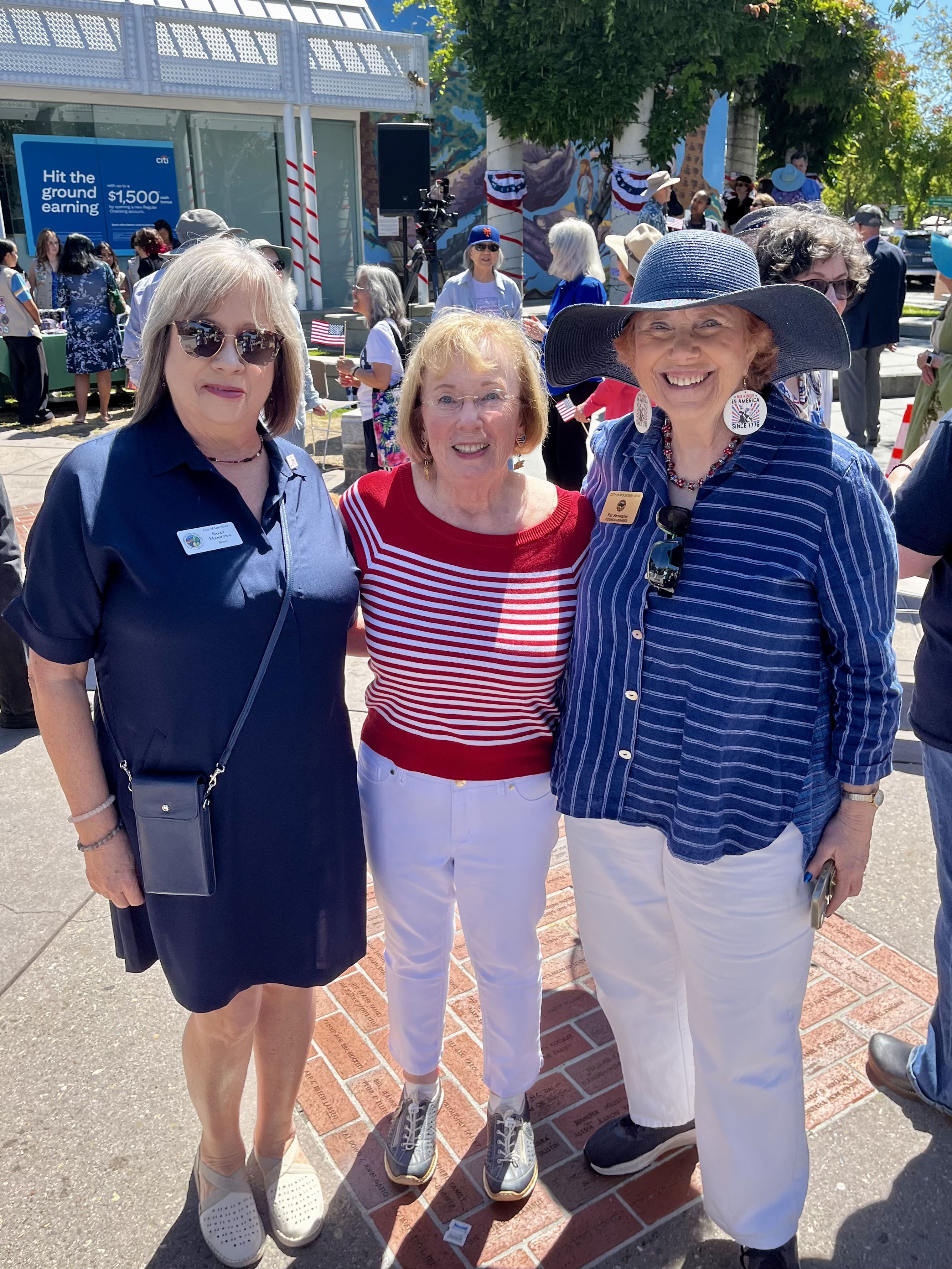 Photo 3:  Sally Meadows, Vicki Reeder, Pat Showalter, Mountain View City Council Member.